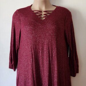 Apt. 9 knit dress sz XXL burgundy NWT